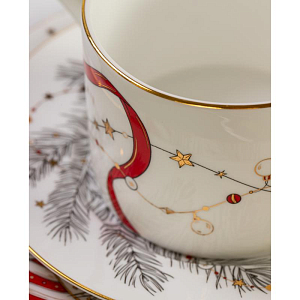 Набор Valerie Concept "Новогодняя лента", чашка и блюдце